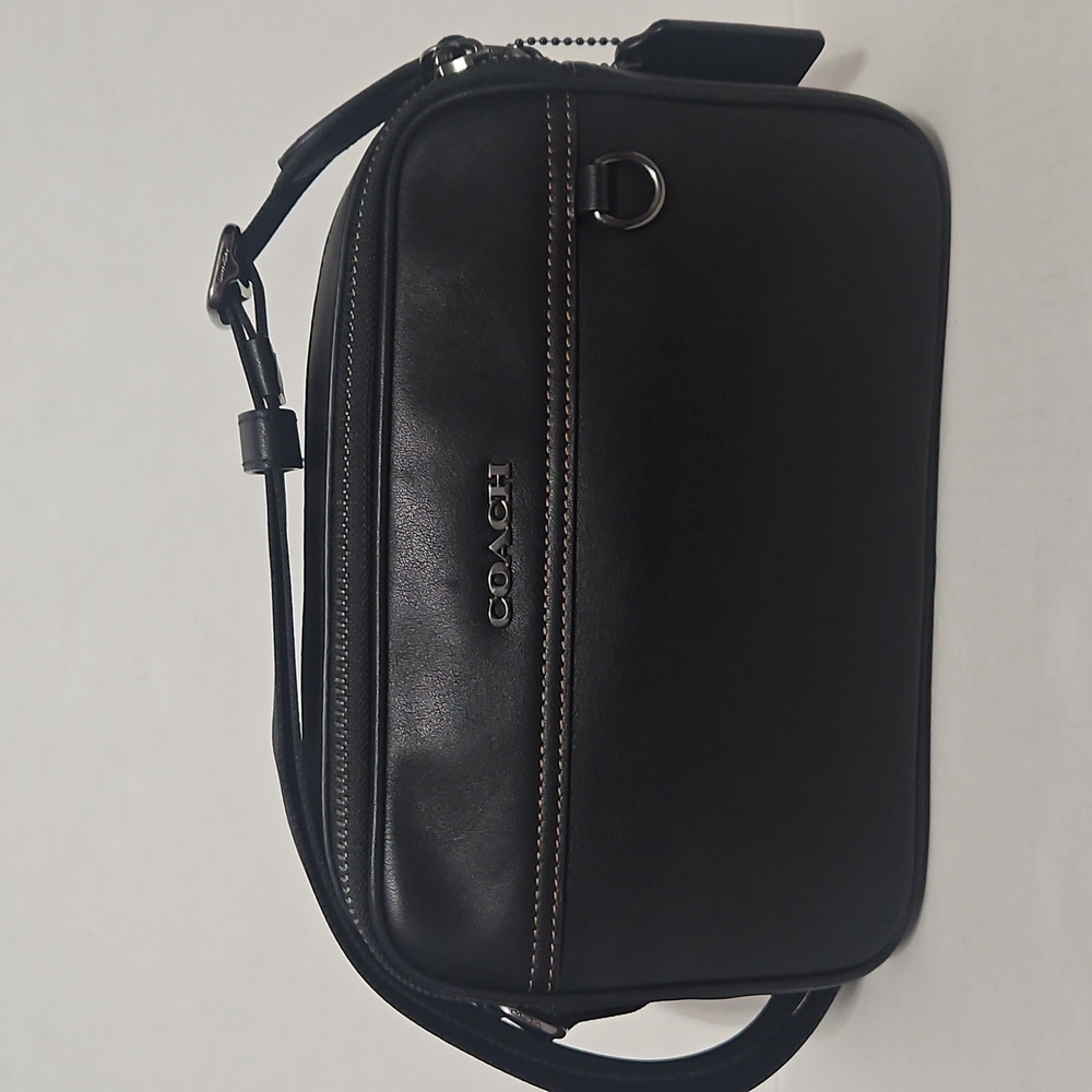 Coach Black Leather Men's Messenger Bag